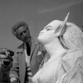 Jean Cocteau et le sphinx, Photographie de tournage du Testament (...)